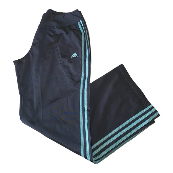 Adidas Women’s L Tricot 3-Stripe Pants Gray Blue Y2K 90s Loose Fit Streetwear - Picture 1 of 10